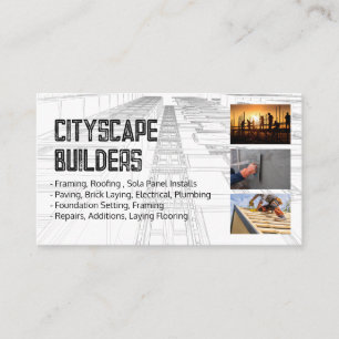 Carte De Visite Plans d'architecte Entrepreneurs de construction