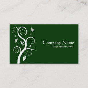 Carte De Visite Plante - Blanc sur Vert foncé 003300