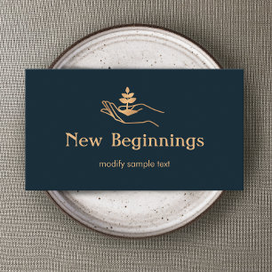 Carte De Visite Plante de la feuille à main du conseiller en santé