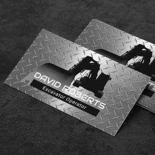 Carte De Visite Plante d'excavateur de construction Opérateur Méta