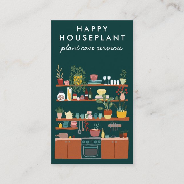 Carte De Visite Plante Sitter Houseplant Plante Watering Maison (Devant)