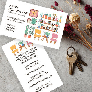 Carte De Visite Plante Sitter Houseplant Plante Watering Maison