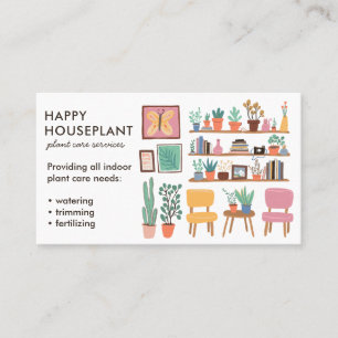 Carte De Visite Plante Sitter Houseplant Plante Watering Maison