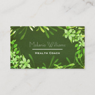 Carte De Visite Plante Vert Textes Santé Bien-être