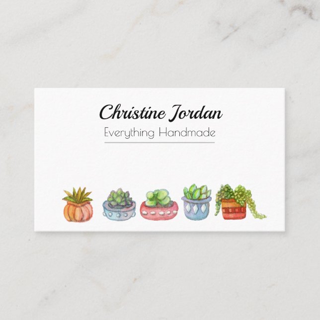 Carte De Visite Planteurs succulents (Devant)