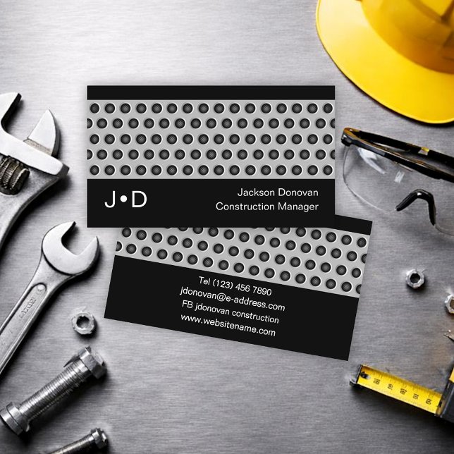 Carte De Visite Plaque de construction en grille métallique en aci (Créateur téléchargé)