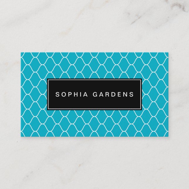 Carte De Visite Plaque de nom v2 - Motif Amime - Aqua (Devant)