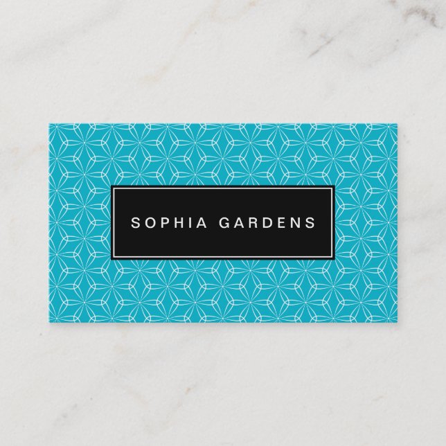 Carte De Visite Plaque de nom v2 - Motif Asanoha (Devant)