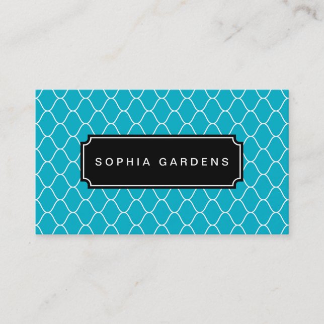 Carte De Visite Plaque de nom v3 - Motif Amime - Aqua (Devant)