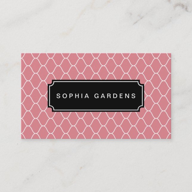 Carte De Visite Plaque de nom v3 - Motif Amime - rose (Devant)