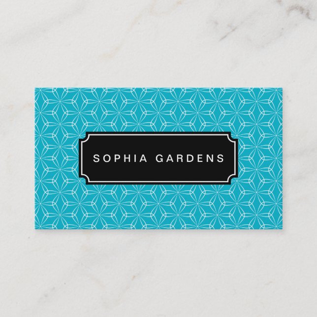 Carte De Visite Plaque de nom v3 - Motif Asanoha (Devant)