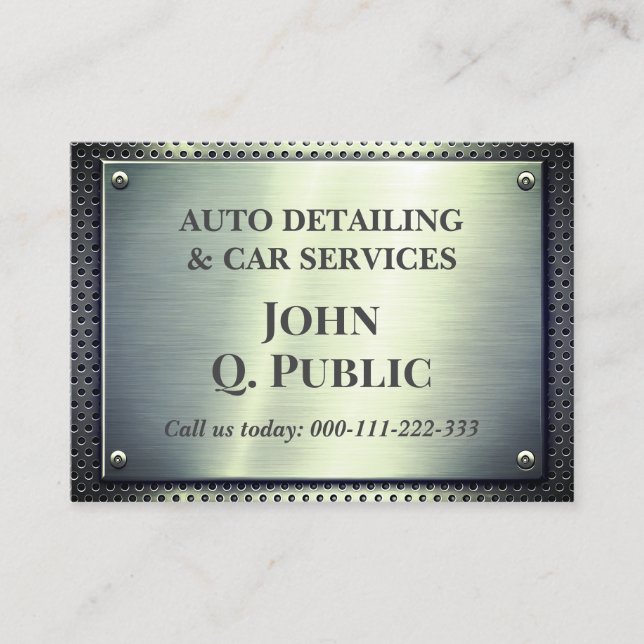 Carte De Visite Plaque de service en acier brossé (Devant)
