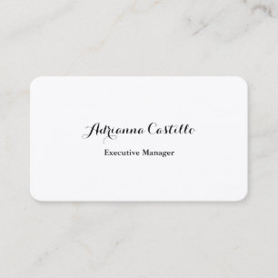 Carte De Visite Plaque de soie Simple Noir Blanc Minimal manuscrit