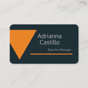 Carte De Visite Plaque de soie Simple orange bleu gris minimaliste