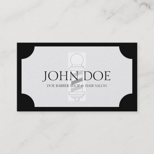 Carte De Visite Plaque d'or noire/blanche de coiffeur/coiffeur (Devant)