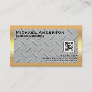 Carte De Visite Plaque métallique en acier Code QR
