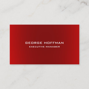 Carte De Visite Plaque moderne Simple Rouge Professionnel