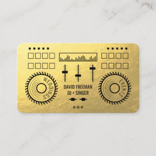Carte De Visite Plaque tournante de luxe moderne de musique du DJ