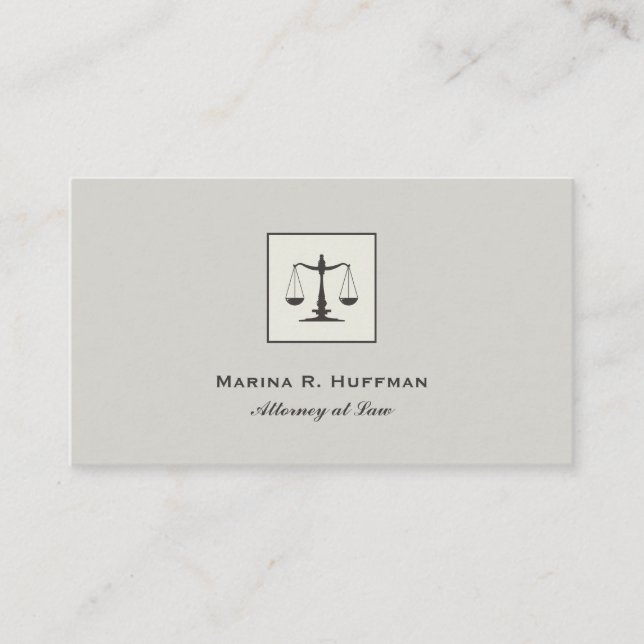 Carte De Visite Plat chic Attorney Justice Scale Professionnel (Devant)