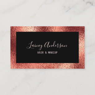 Carte De Visite Plat d'or rose de luxe simple et tendance