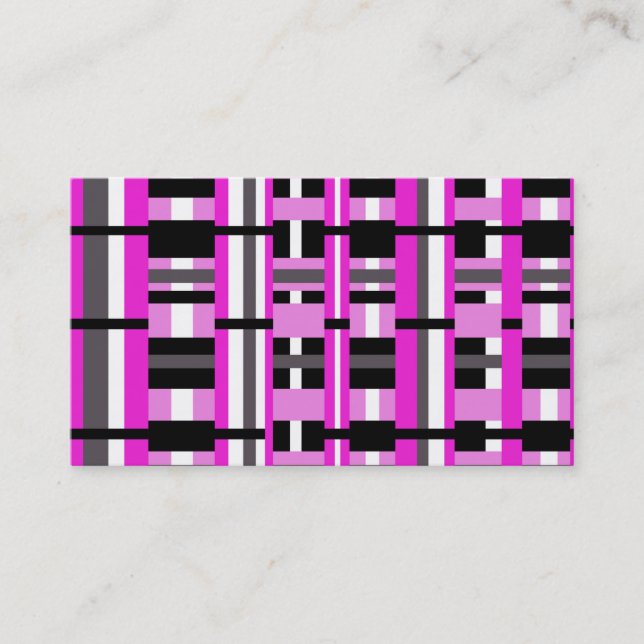 Carte De Visite Plat en rose, noir, blanc et gris (Devant)