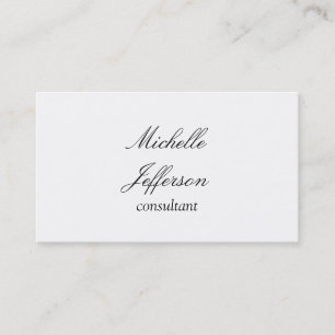 Carte De Visite Plat tendance Simple Blanc Noir Blanc