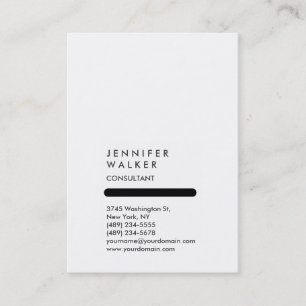 Carte De Visite Plat vertical Simple Noir Blanc tendance