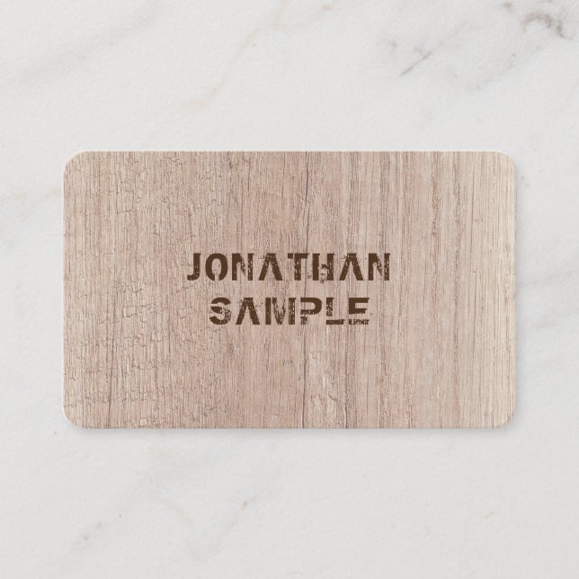 Carte De Visite Plateau tendance Bois look Distressed Texte (Devant)