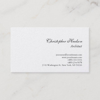 Carte de visite Platinum Simple Plain Architect