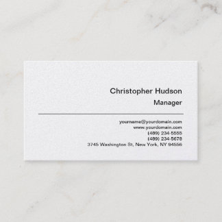 Carte de visite Platinum Simple Plain Manager