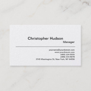 Carte de visite Platinum Simple Plain Manager