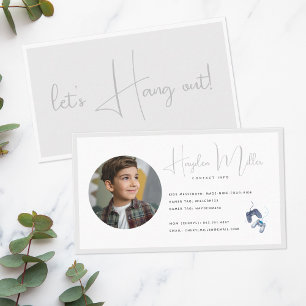 Carte De Visite Playdate pour enfant   Coordonnées de l'étiquette 