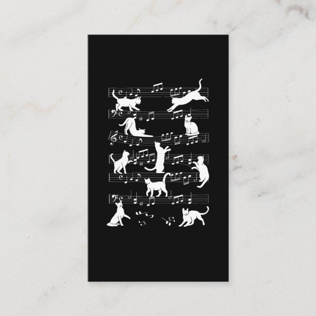 Carte De Visite Playful Cats Funny Musician Cat Owner Humor (Devant)