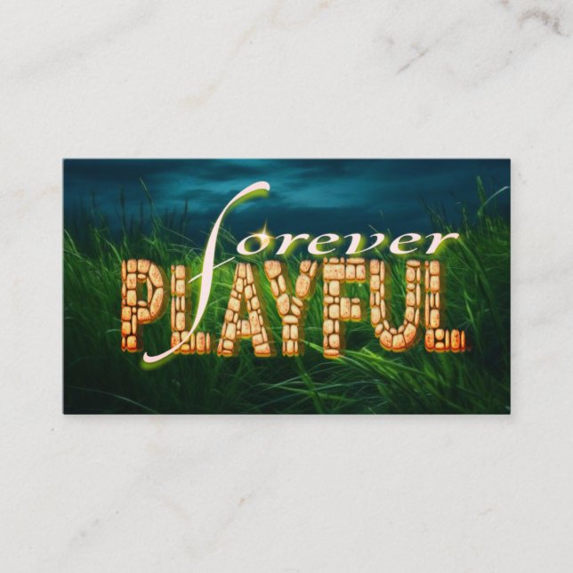 Carte De Visite Playful Forever : Embrassez l'enfant dans" (Devant)