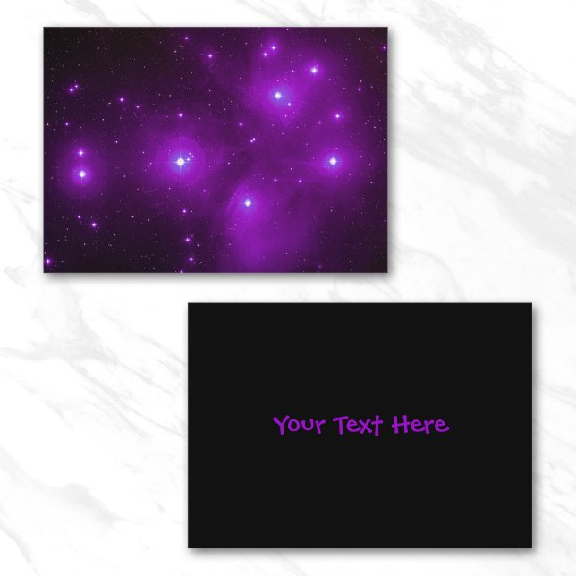 Carte De Visite Pléiades dans l'art spatial pourpre (Pleiades in Purple Space Art Business Card)
