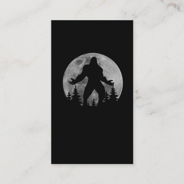 Carte De Visite Pleine lune de Bigfoot en hurle Silhouette (Devant)