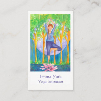 Carte De Visite Pleine lune Pose de Yoga Tree