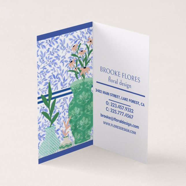 Carte de visite plié Floral Design (Intérieur)