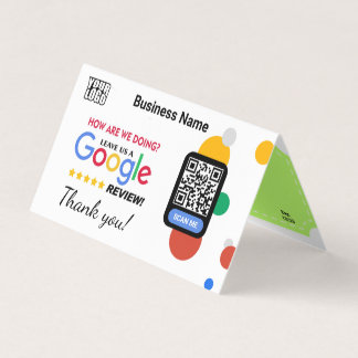 Carte de visite plié Google Review avec coupon