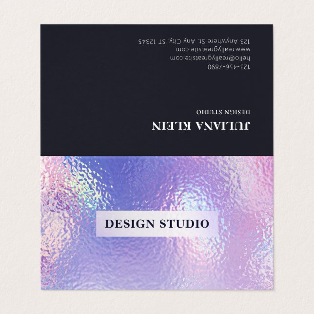 Carte de visite plié holographique (Extérieur déplié)