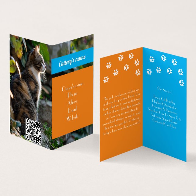 Carte de visite plié personnalisable pour la batte (Intérieur et extérieur)