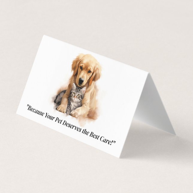 Carte de visite plié personnalisé pour soins aux a (Dos)