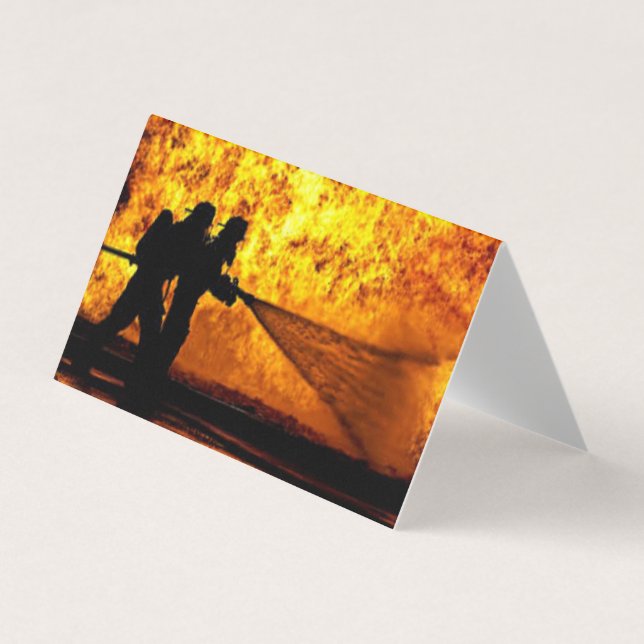 Carte de visite plié pompier (Devant)