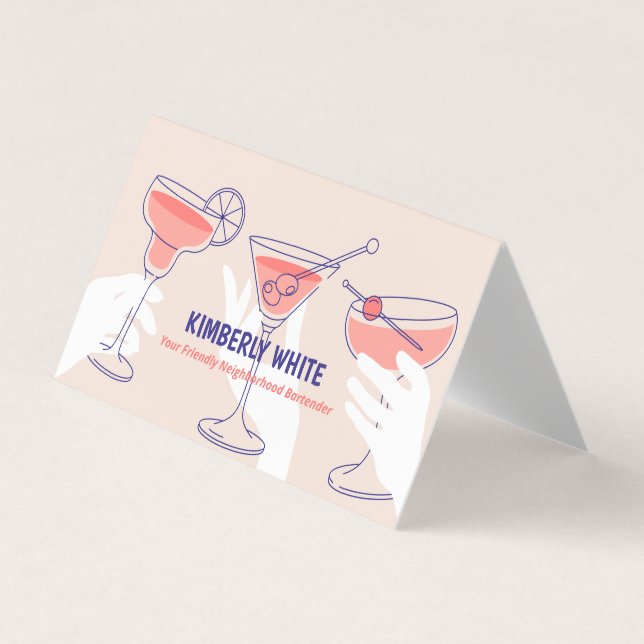 Carte de visite plié QR du barman (Devant)