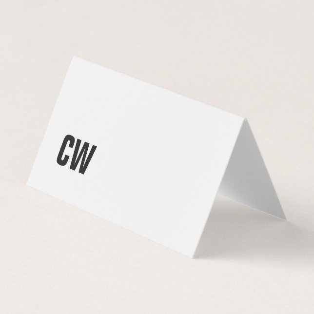 Carte de visite plié simple en noir blanc (Devant)