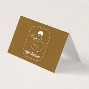 Carte de visite pliée avec QR code pour café