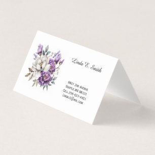Carte de visite pliée florale