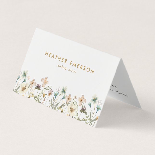 Carte de visite pliée florale (Devant)
