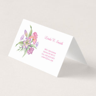 Carte de visite pliée florale