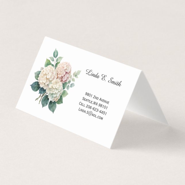 Carte de visite pliée florale (Devant)